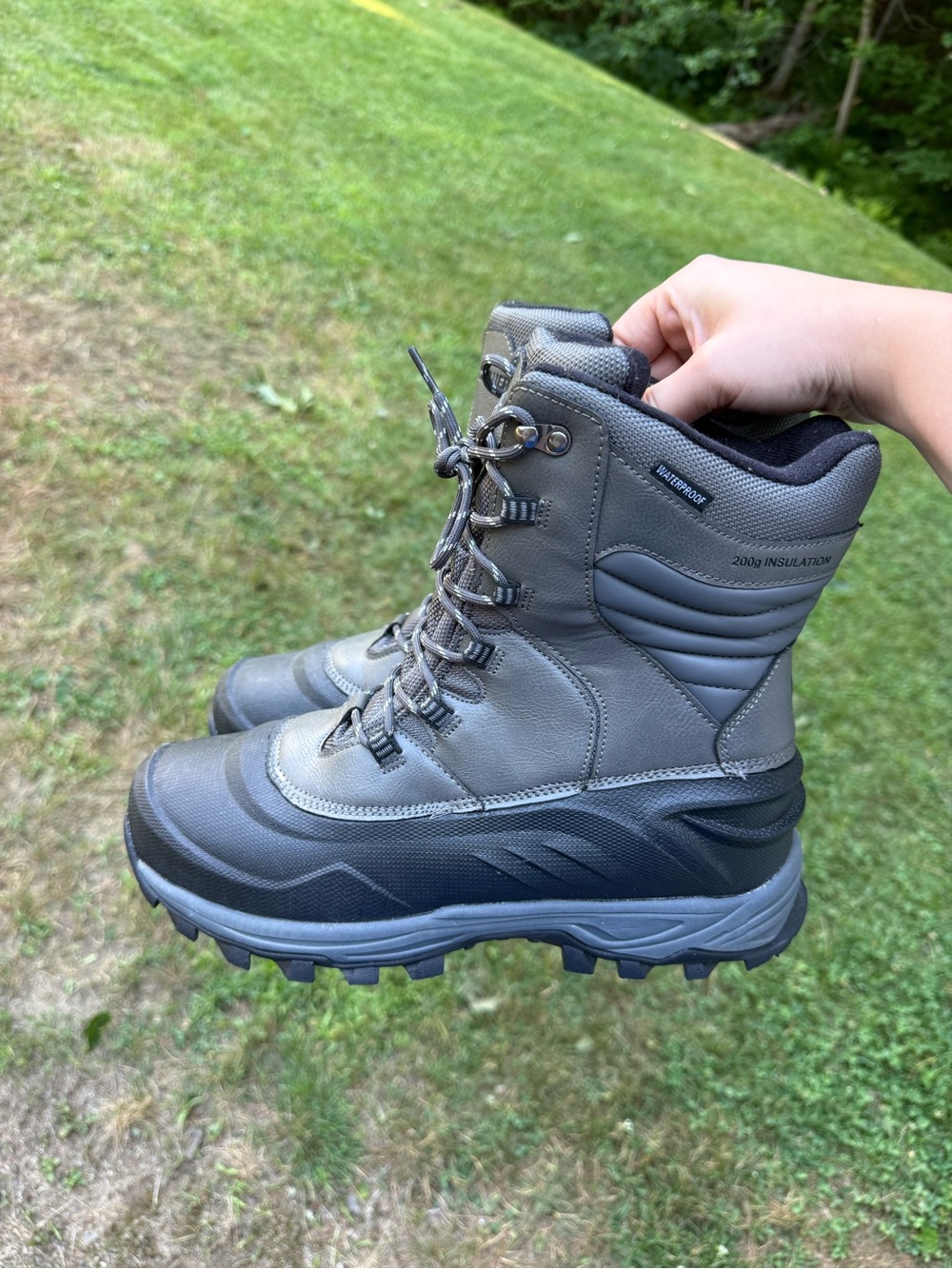 Men's Eddie Bauer Like New Winter Boots - Gray